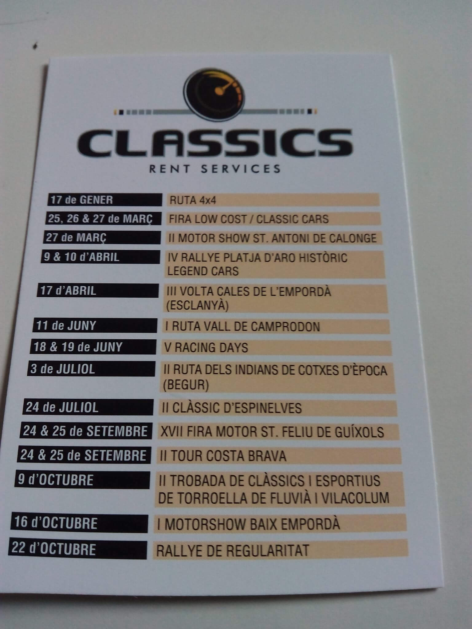 calendario concentraciones clasicos por classics rent services • AGENDA MOTOR 2024