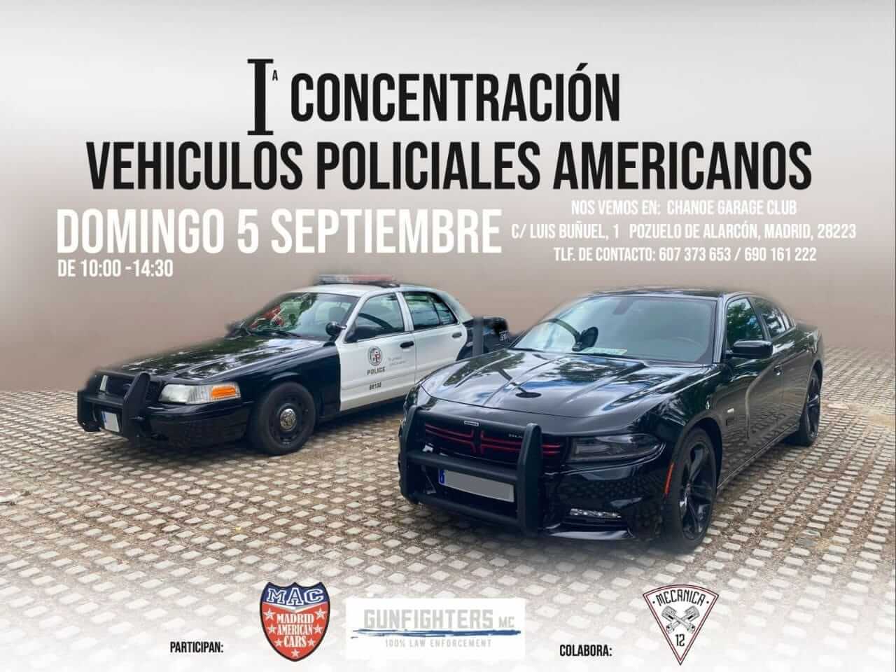 concentracion coches policia en chanoe • AGENDA MOTOR 2024
