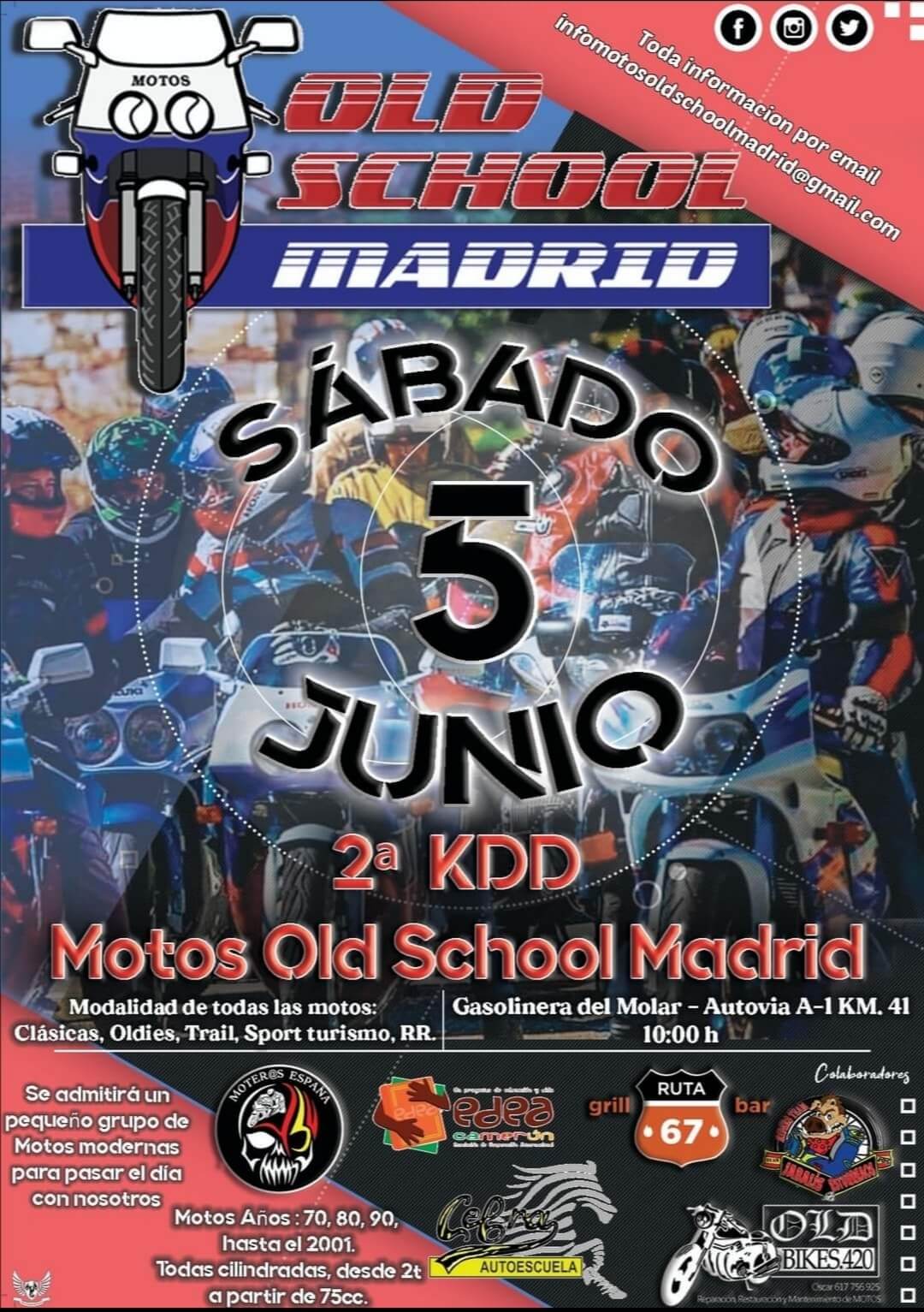 concentración motos clásicas en Madrid